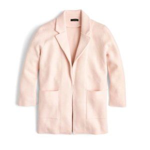 J.Crew Sophie Open Front Sweater Blazer Womens Pink Merino Wool Blend LARGE
